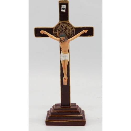 8 Inch Resin Cross stand with Crucifix Religious Figure Jesus Cross crucifix Figurine SY-0806