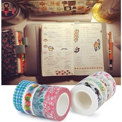 8pcs Rolls Decorative Tape DIY Crafts Sticker for festival Gift Wrapping Office Party Supplies Christmas Cards Scrapbook