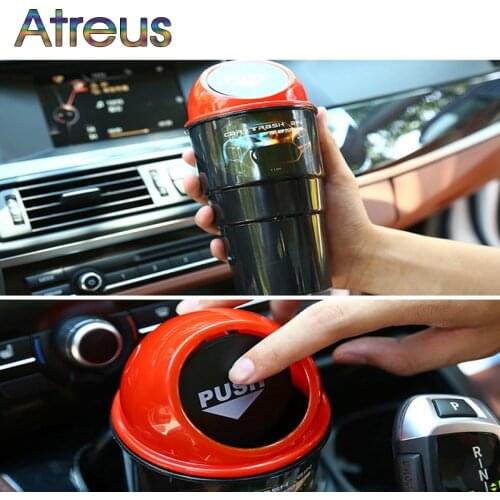 Atreus Car-styling 1Pcs Car trash storage box for Volkswagen BMW E46 E39 Mini Cooper Audi A4 B6 B8 Ford Fiesta Kuga Accessories