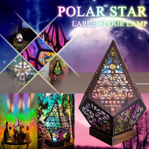 Bohemian Style Polar Star Large Floor Lamp Led Colorful Diamond Lights Projection Lamp Projector Night Light Star Large Lamp