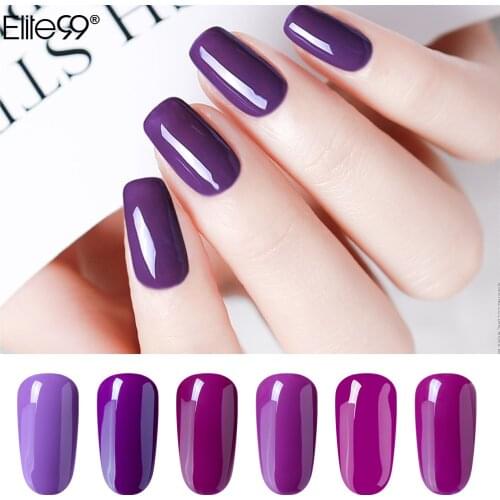 Elite99 7ml Purple Series Gel Nail Polish UV LED Lamp Semi-permanent Enamel Glitter Gel Varnish Matte Top Shiny Top Base Coat