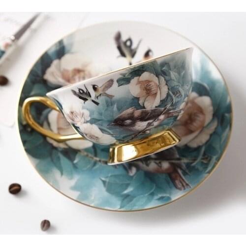 European espresso coffee cup and saucer sets english porcelain tea set ceramic mug with spoon travel vintage turkish cup