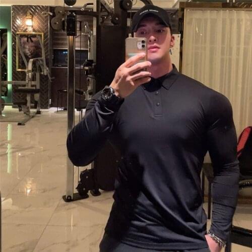 GYKMH Long Sleeve Polos For Men