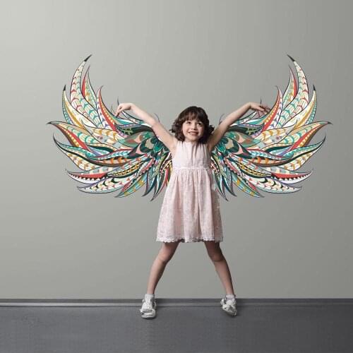 Personality wings wall stickers creative photo background wallpaper sticker home decor wall decal