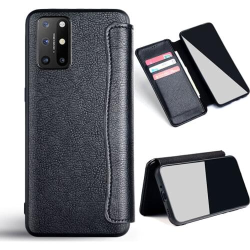 Leather Case For Oneplus 8T funda Business High End No Magnet Card Slot Flip Cover For Oneplus 8T Case coque