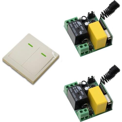 Hot 2pcs Receiver + Wall Panel Remote Transmitter Wireless Remote Control Switch for Hall Bedroom Ceiling Lights Wall Lamps