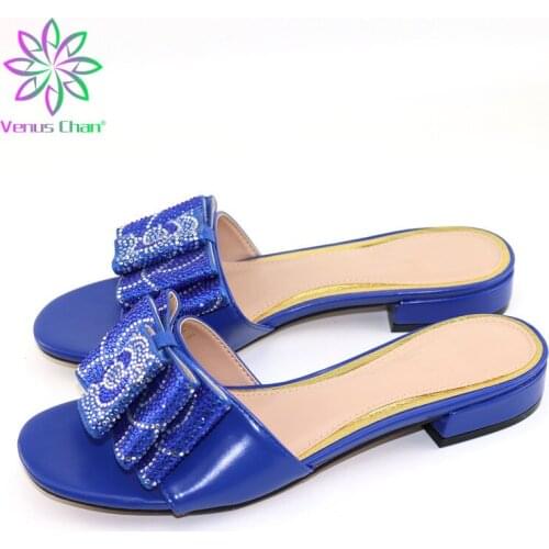 Sweet 2020 Special Design Women Shoes Without Bag to Match Italian Style Italian Ladies Party Shoes in Blue Color