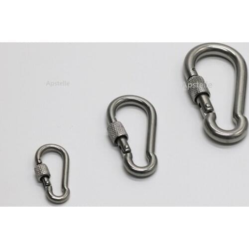 M6/M8/M10 Multifunctional 304 Stainless Steel Spring Snap Carabiner Quick Link Lock Ring Hook snap shackle Chain Fastener Hook