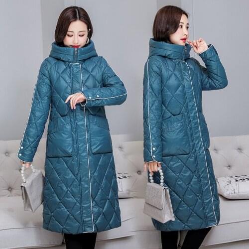 2021 new Lady Long Loose Hooded Parka Winter Women Jacket Casual Thick Gloosy Parka Coat Student Female Fashion Jacket