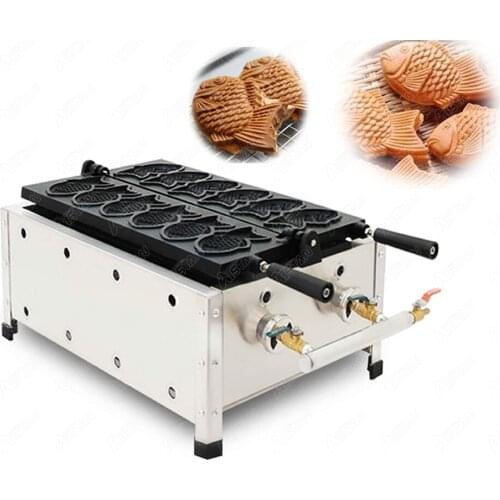 NP268 Gas 6 Fish Shape waffle maker Taiyaki Machine Japanese Fish-Shaped Waffle Pan Maker Machine for Commercial