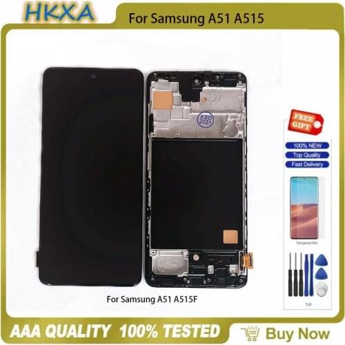 OEM AMOLED OLED LCD Display For Samsung Galaxy A51 SM-A515F LCD Display Assembly With Frame For Samsung A51 SM-A515U