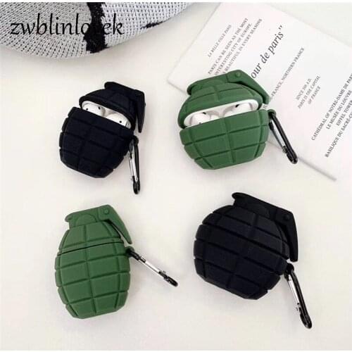 Original garnet pattern shockproof protective case soft silicone skin with carabiner for airpods 1/2 box accessori charging