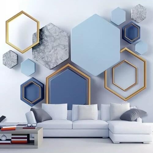 Custom Murals Wallpaper Modern 3D Stereo Abstract Art Geometric Photo Wall Painting Living Room Bedroom Background Wall Covering