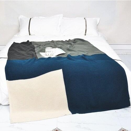 Drop shipping Nordic Plaid Knitted Blanket Throw Thread Bed Sofa Travel Camping Nap Blankets Soft Towel Bed Plaids
