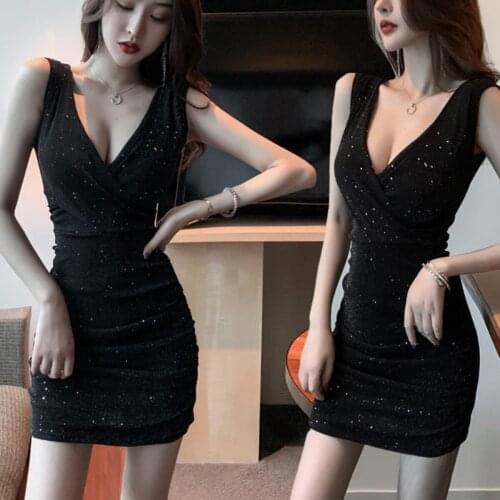 BacklakeGirls 2020 Sexy Bling Women Cocktail Dress Luxury Party Glitter Night Club Diamond Black Red Mini Dresses Vestido Coctel