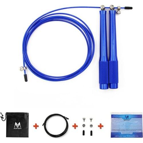 360 Degree Rotation Ball Bearing Speed Jump Rope Skipping Rope Aluminium Alloy Handle Fitness Equipment w/ Spare Rope Free bag