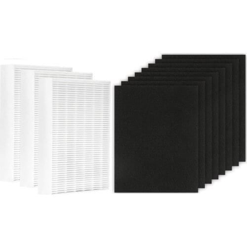 For HPA300 Replacement Filters 3 Pack HEPA Filter & 8 Pack Carbon Pre-Cut Pre Filters Suitable for Honeywell HPA300