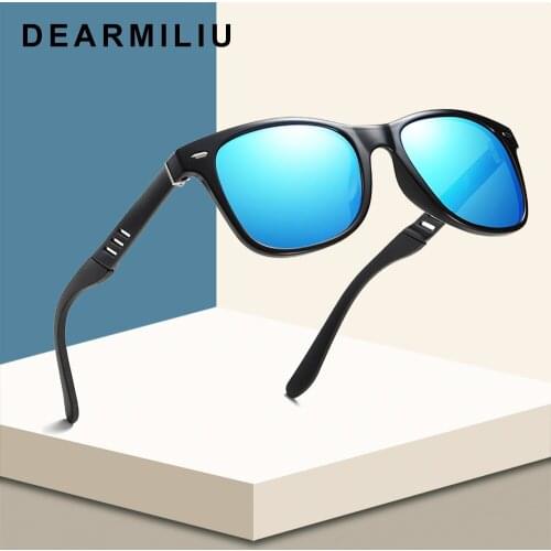 DEARMILIU Square Men Polarized Sunglasses Unisex Retro TR90 Sun Glasses Driving Rectangle Shades For Men Oculos masculino Male