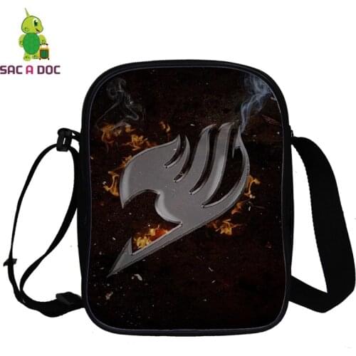 Fairy Tail Prints Crossbody Bags for Women Brands Designer Shoulder Bag Boys Girls Messenger Bag Fairy Tail Messenger Bags