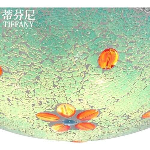LED ceiling lamps Mediterranean pastoral bedroom lamp Tiffany lamp glass lamp, the living room became the aisle Yang