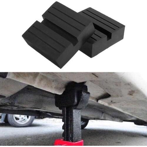 2Pcs Universal Car Slotted Frame Rail Floor Jack Guard Adapter Lift Rubber Pads