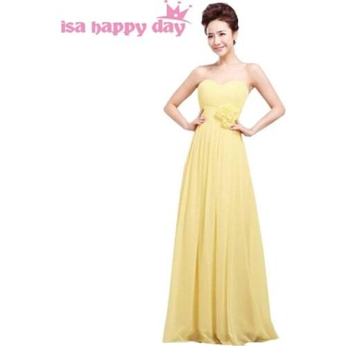 The evening long sweetheart gown custom made yellow waist strapless dress for the parties women of 2020 new arrivals H1182