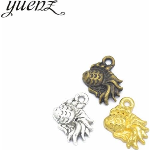 YuenZ 20 pcs 3 color Antique Silver color fish Charms Zinc Alloy necklace,earring bracelet jewelry DIY handmade 17*12mm D768