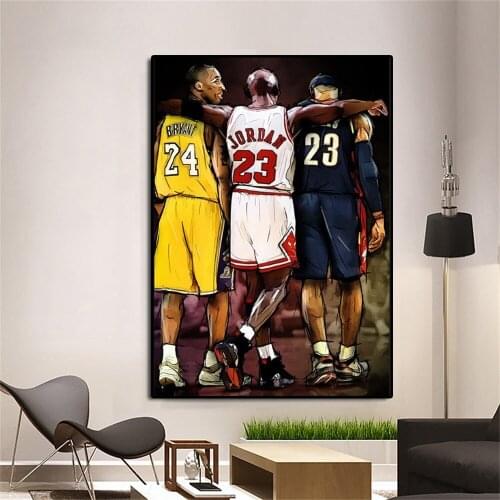 Basketball Star Poster And Prints Canvas Paintings Wall Art Kobe Bryant Picture for Living Room Boys Home One Piece Decoration