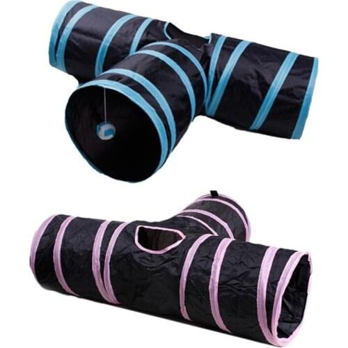 Cat Sound Paper Tee Tunnel Puzzle Cat Interactive Toy Drill Bucket Collapsible Cat Channel