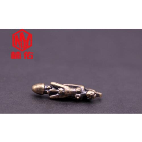 1PC Portable Keychain Pendant EDC Tool Mini Funny Penis Naked Woman Retro Brass Pendant Paracord Beads Lanyard Pendants