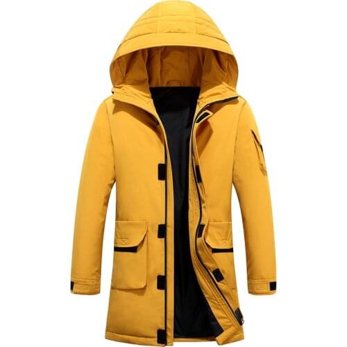 2020 Brand Winter Warm Down Jacket Men Casual Windproof Thick Hooded Parkas Men Fashion Windbreaker Long Down Coat Mens Outwear