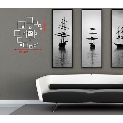 GZ014 Creative 3D Acrylic Study Bedroom Living Room Wall Clock