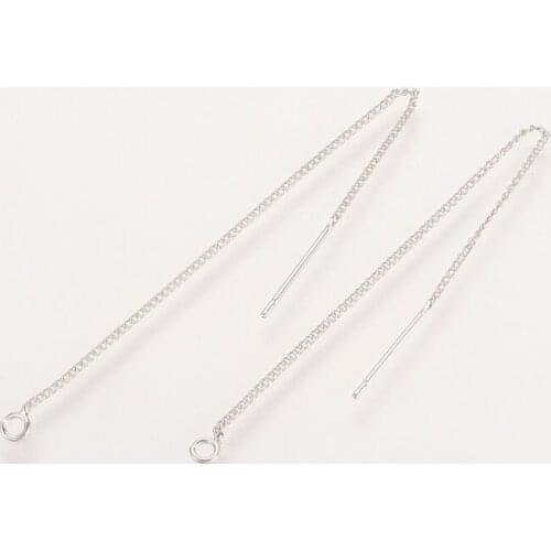 50pcs Brass Ear Threads Stud Earring Findings Making DIY Earring Accessories 82~85x1mm; Pin: 0.5mm F50