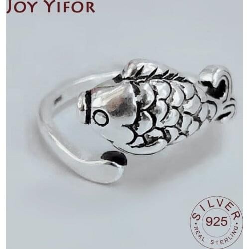 925 Sterling Silver Rings for Women fish Round Geometric 925 Silver Wedding Fine Jewelry Minimalist Gift