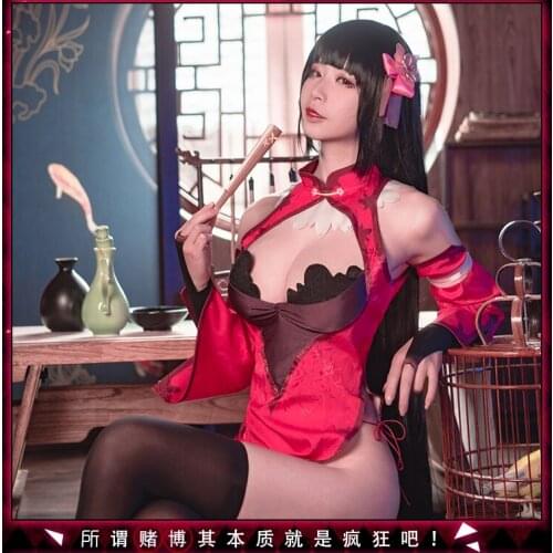 Anime Kakegurui Cosplay Costume Jabami Yumeko Cosplay Cheongsam Fancy Dress Halloween Christmas Costumes for Women Girls