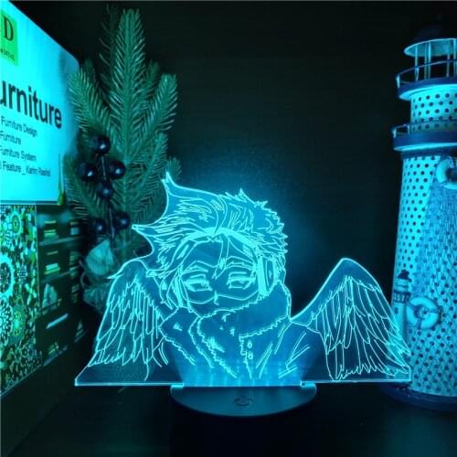 Boku no Hero Academia MY HERO ACADEMIA Hawks 3D ANIME Lights Led Lamp Color Changing Nightlights Lampara For Xmas Gift