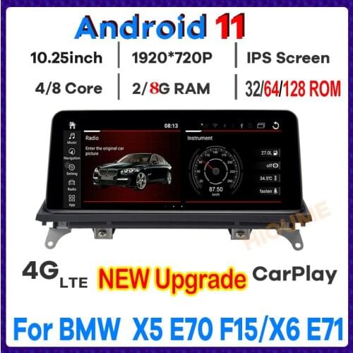 10.25" 8-Core 8+64G Android 10 Car Multimedia Player for BMW X5 E70 F15 / X6 E71 F16 2007-2017 GPS Navigation Radio Stereo Navi