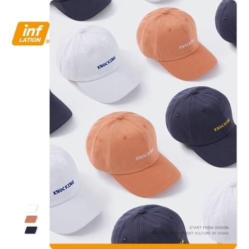 INFALTION Unisex Letter Embroidery Baseball Cap 100% Cotton Pure Color Outdoor Mens Baseball Cap Woman 315CI2020