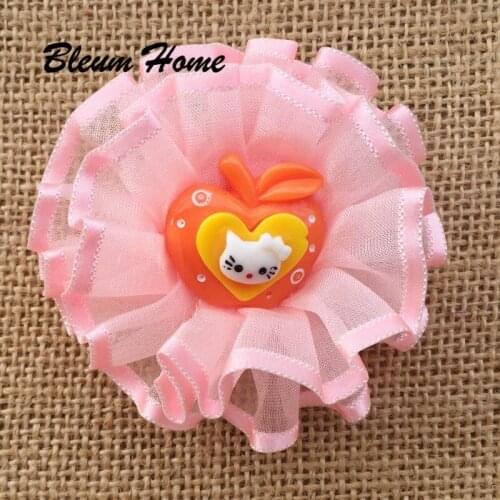 Bleum Home 2pcs girls present Fashion Hair Band heart Cute Apple cat head lace flower Elastic Hair Rubber Ponytail Holder