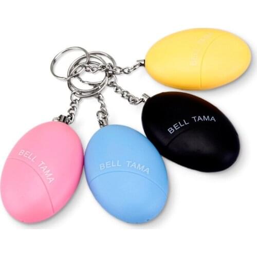 48pcs/lot Personal Self Defense Alarm Keychains 120dB Egg Shape Girl Women Security Protect Alert Scream Loud Safety Panic Rape