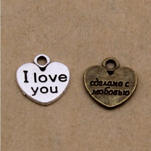 Hot 100pcs Vintage Heart-shaped Charm For Making Necklace/Bracelet/Earrings/apparel Fashion DIY Jewelry Accessories