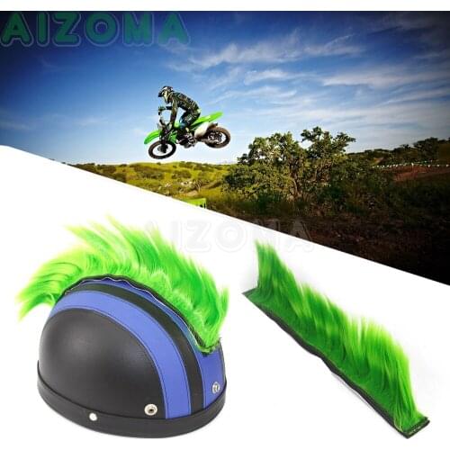 Dirt Racing Bike Mohawk Wig Helmet Punk Hair Ski Snowboard Paintball Bike Skateboard Race Helmets Mohicans Green Hair Decoration