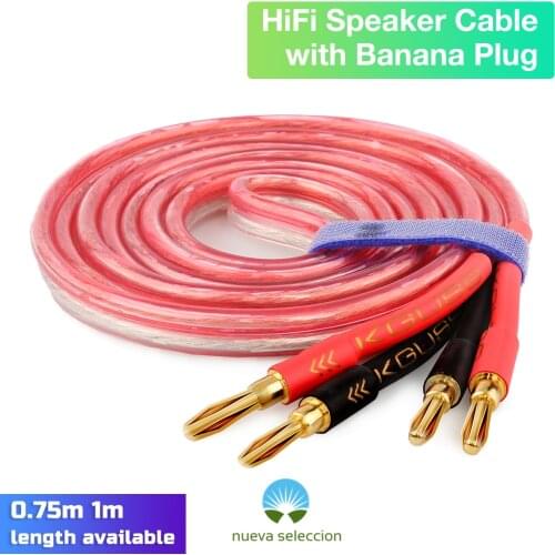 Hi Fi Speaker Cable 0.75m 1m Banana Plug Connector HiFi Hi End Audiophile Cable for Speaker and Amplifier (1 piece)