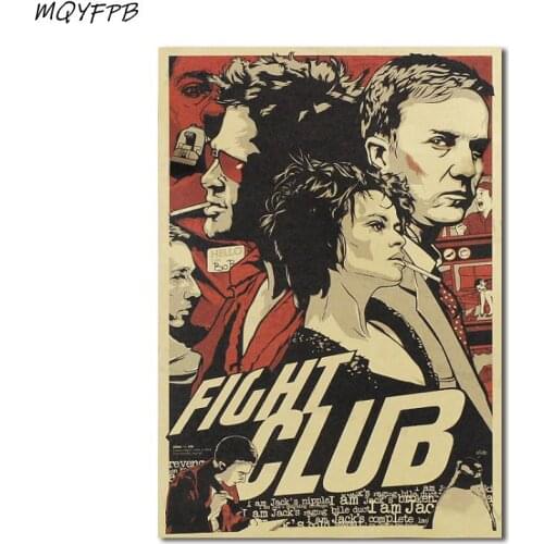 Comic Novels Fight Club Kraft Paper Poster Home Wall Room Decoration Painting 50.5x35cm
