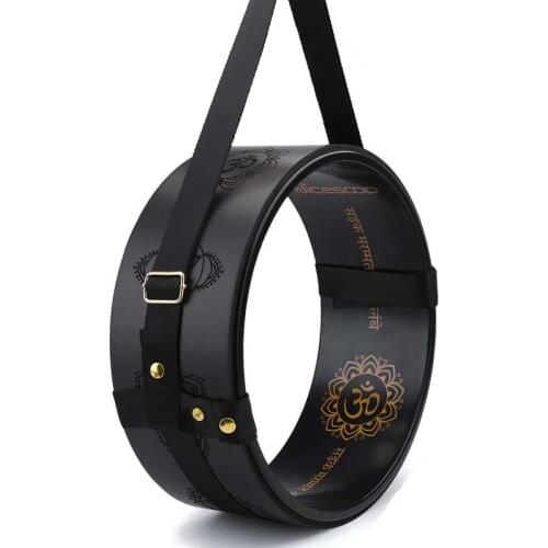 Printed Yoga Wheel Anti-slip Back Bend Yoga Circle Gym Workout Back Training Tool Pilates Fitness Yoga Wheels with Yoga Strap