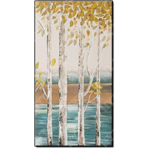 Best sale art Hand Painted Abstract trees scenery Picture Home Decor Wall Art Oil Painting on Canvas for living room no framed