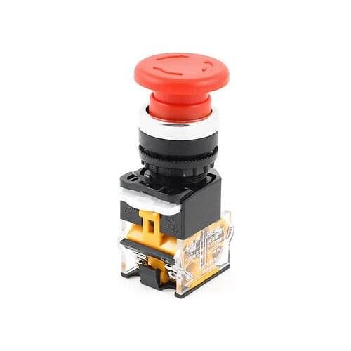 Machine Equipment Panel Mounted Mushroomhead Momentary Pushbutton Switch 400VAC