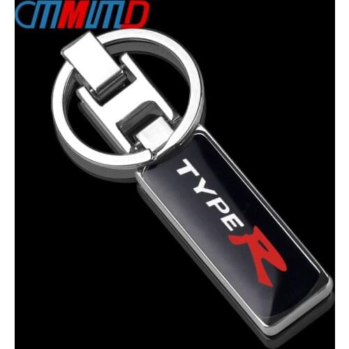 3D Metal TYPER Key Chain Key Ring Car Styling for Honda Civic Type Civic CRV City Accord Jazz Keychain car accessories