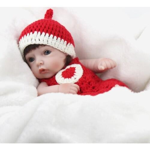 Mini 28cm simulation Baby Dolls body Silicone Reborn Baby beautiful little girl Baby Boneca Kid Bath toy Gift kids Educational
