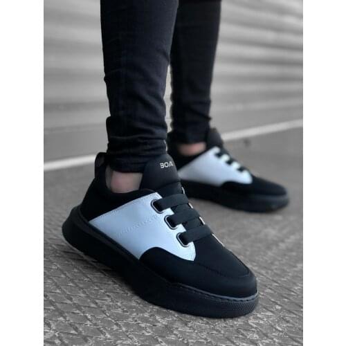 BA0160 Band Men High Base Black White Black Outsole Sport Shoes